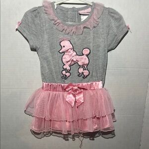 Little Lass Gray and Pink Casual Dress